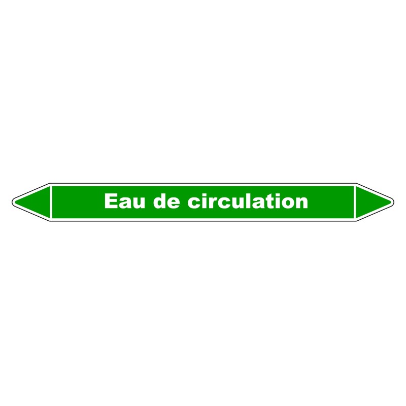 Marqueur de Tuyauterie - Eau de Circulation - NFX 08-105 - Vinyle Laminé
