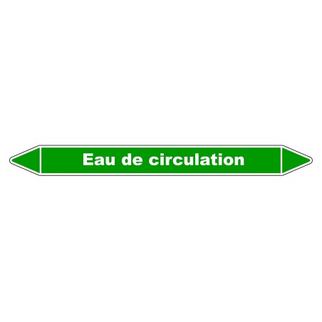 Marqueur de Tuyauterie - Eau de Circulation - NFX 08-105 - Vinyle Laminé