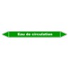 Marqueur de Tuyauterie - Eau de Circulation - NFX 08-105 - Vinyle Laminé