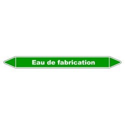 Marqueur de tuyauterie en vinyle laminé pour système d'eau de fabrication.