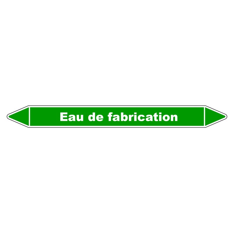 Marqueur de tuyauterie en vinyle laminé pour système d'eau de fabrication.