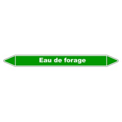 Marqueur de Tuyauterie "Eau de forage" en Vinyle Laminé
