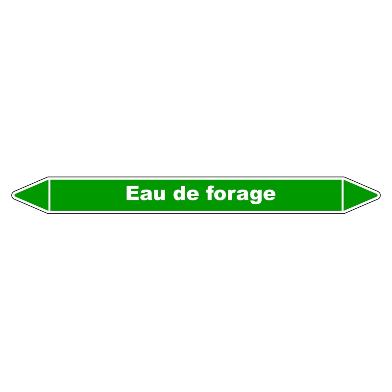Marqueur de Tuyauterie "Eau de forage" en Vinyle Laminé