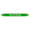 Marqueur de Tuyauterie "Eau de forage" en Vinyle Laminé