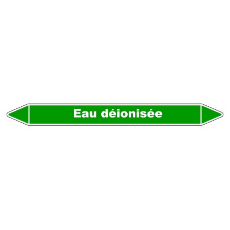 Marqueur de Tuyauterie - Eau Déionisée - NFX 08-105 - Vinyle Laminé