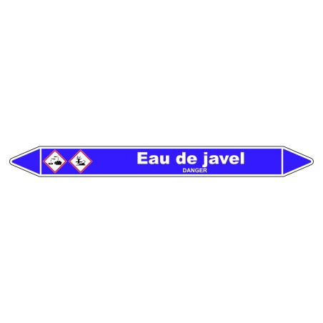 Marqueur de Tuyauterie - Eau de Javel - NFX 08-105 - Vinyle Laminé