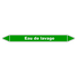 Marqueur de Tuyauterie - Eau de lavage - NFX 08-105 - Vinyle Laminé
