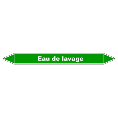 Marqueur de Tuyauterie - Eau de lavage - NFX 08-105 - Vinyle Laminé