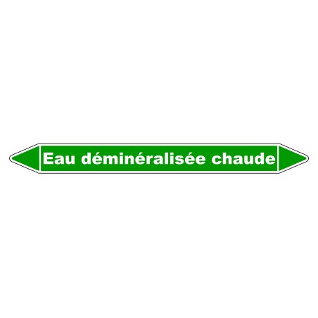 Marqueur de Tuyauterie - Eau Déminéralisée Chaude - NFX 08-105 - Vinyle Laminé