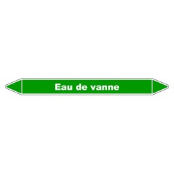 Marqueur de Tuyauterie - Eau de Vanne - NFX 08-105 - Vinyle Laminé