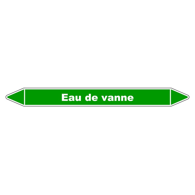 Marqueur de Tuyauterie - Eau de Vanne - NFX 08-105 - Vinyle Laminé