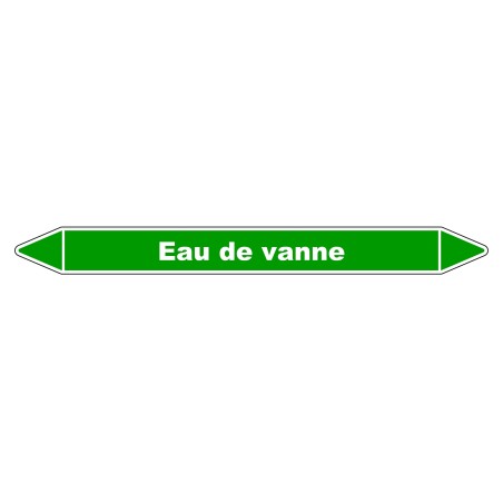 Marqueur de Tuyauterie - Eau de Vanne - NFX 08-105 - Vinyle Laminé