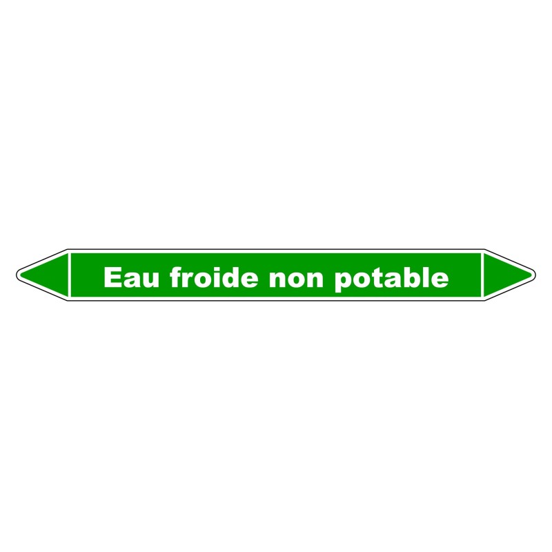 Marqueur de Tuyauterie "Eau froide non potable" en Vinyle Laminé