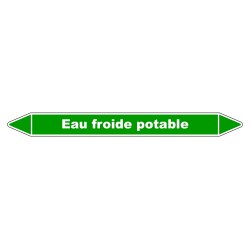 Marqueur de Tuyauterie - Eau froide potable - NFX 08-105 - Vinyle Laminé