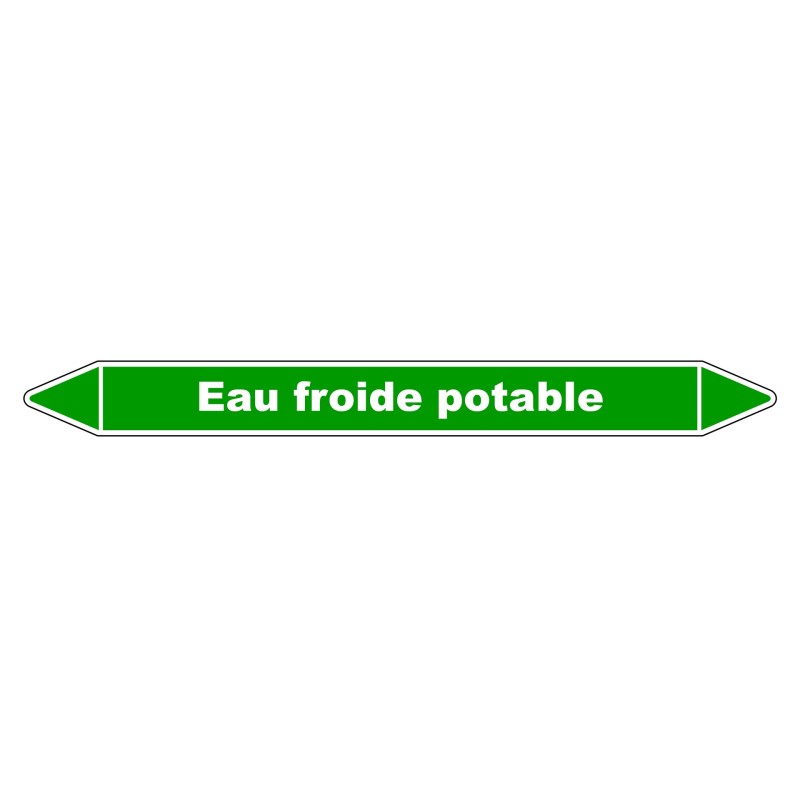 Marqueur de Tuyauterie - Eau froide potable - NFX 08-105 - Vinyle Laminé