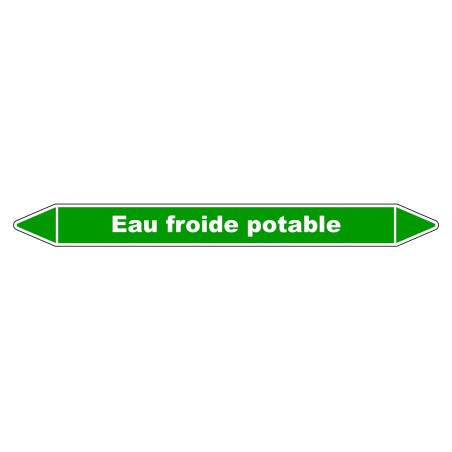 Marqueur de Tuyauterie - Eau froide potable - NFX 08-105 - Vinyle Laminé