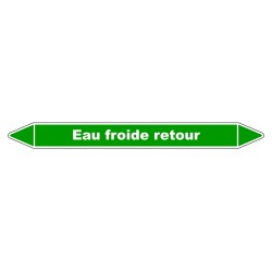 Marqueur de Tuyauterie "Eau froide retour" en Vinyle Laminé