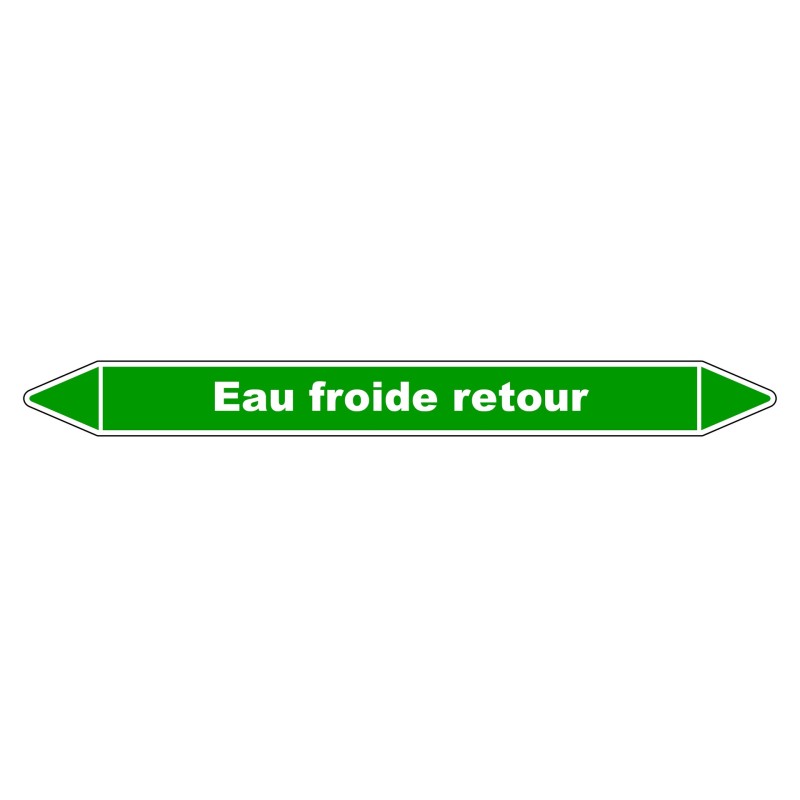 Marqueur de Tuyauterie "Eau froide retour" en Vinyle Laminé