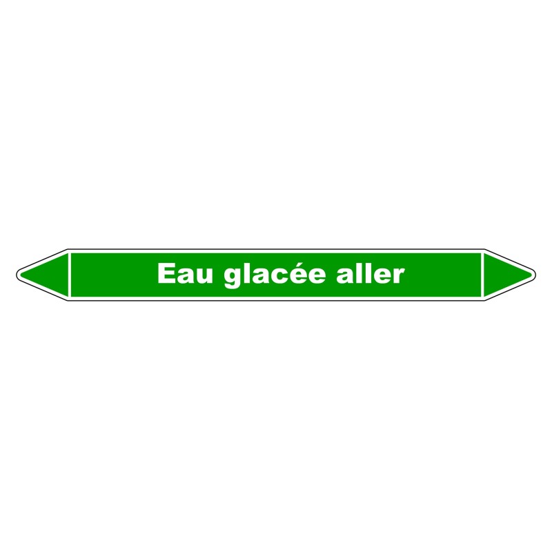 Marqueur de Tuyauterie - Eau Glacée Aller - NFX 08-105 - Vinyle Laminé