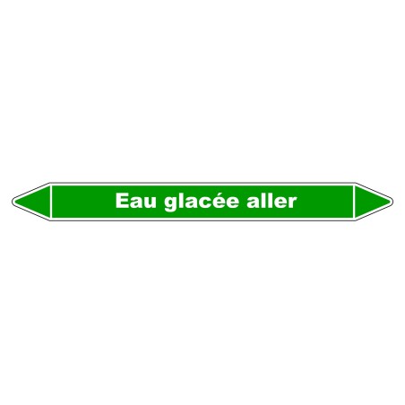 Marqueur de Tuyauterie - Eau Glacée Aller - NFX 08-105 - Vinyle Laminé