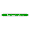 Marqueur de Tuyauterie "Eau Glycolée Glacée" en Vinyle Laminé