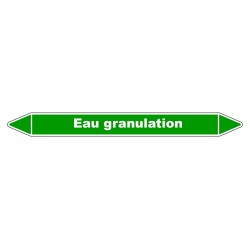Marqueur de Tuyauterie "Eau Granulation" en Vinyle Laminé
