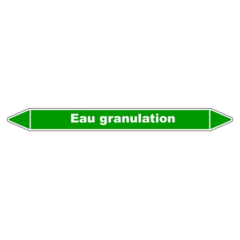 Marqueur de Tuyauterie "Eau Granulation" en Vinyle Laminé