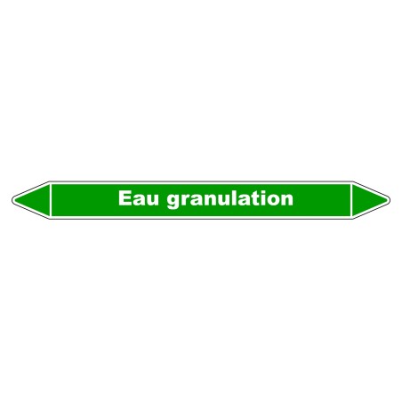 Marqueur de Tuyauterie "Eau Granulation" en Vinyle Laminé