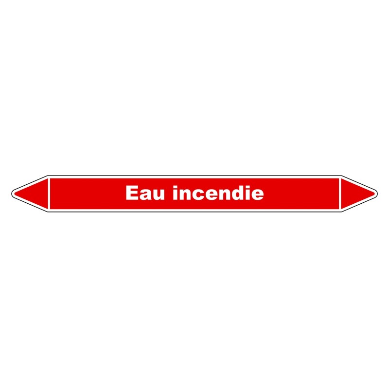 Marqueur de Tuyauterie - Eau incendie - NFX 08-105 - Vinyle Laminé