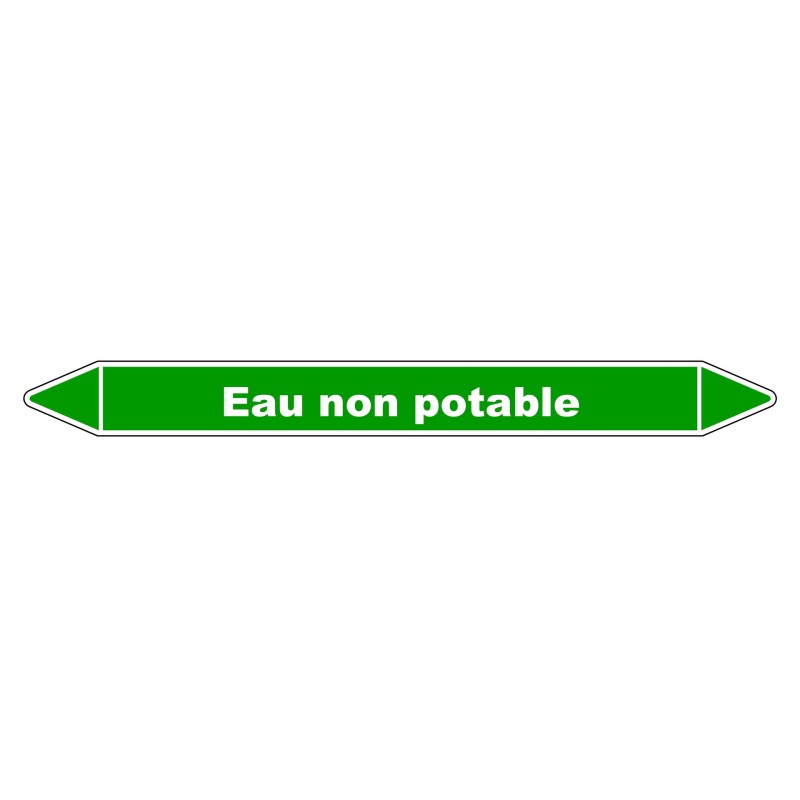 Marqueur de Tuyauterie "Eau Non Potable" en Vinyle Laminé