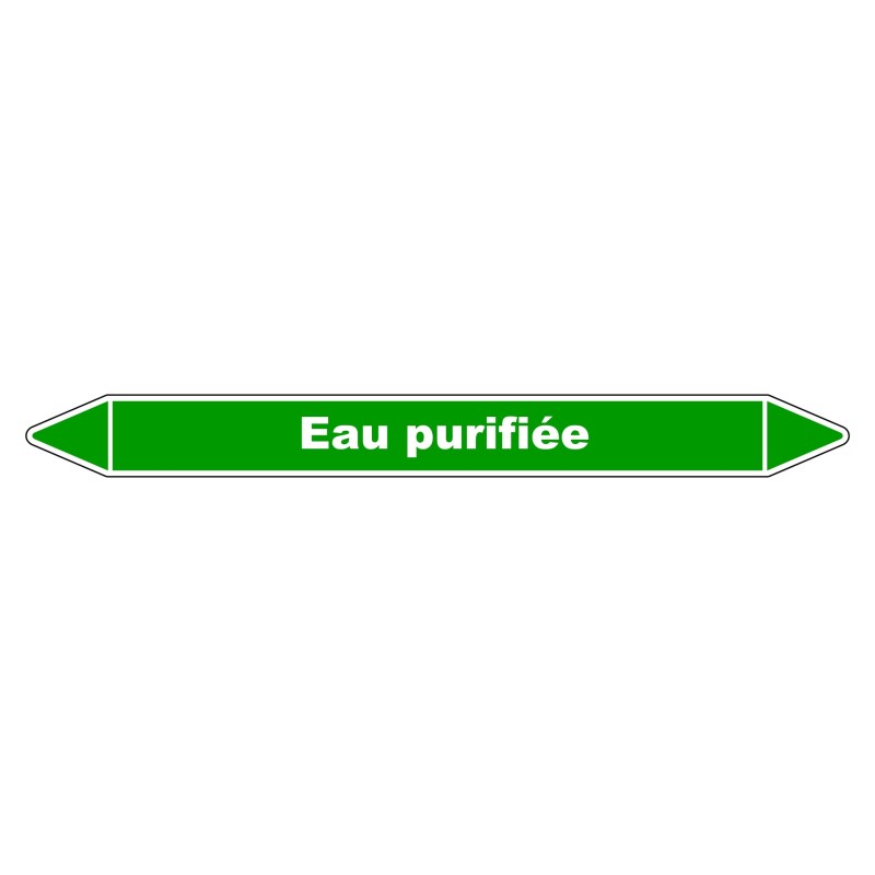 Marqueur de Tuyauterie - Eau Purifiée - NFX 08-105 - Vinyle Laminé