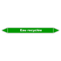 Marqueur de Tuyauterie - Eau Recyclée - NFX 08-105 - Vinyle Laminé