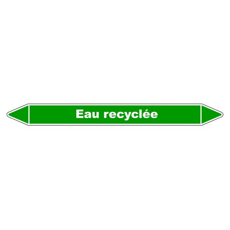 Marqueur de Tuyauterie - Eau Recyclée - NFX 08-105 - Vinyle Laminé