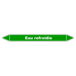 Marqueur de Tuyauterie "Eau Refroidie" en Vinyle Laminé
