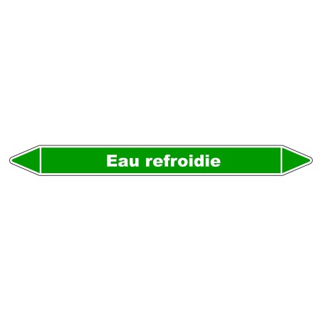 Marqueur de Tuyauterie "Eau Refroidie" en Vinyle Laminé