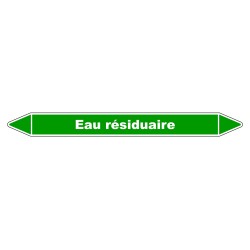 Marqueur de Tuyauterie "Eau Résiduaire" en Vinyle Laminé