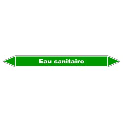 Marqueur de Tuyauterie "Eau Sanitaire" en Vinyle Laminé