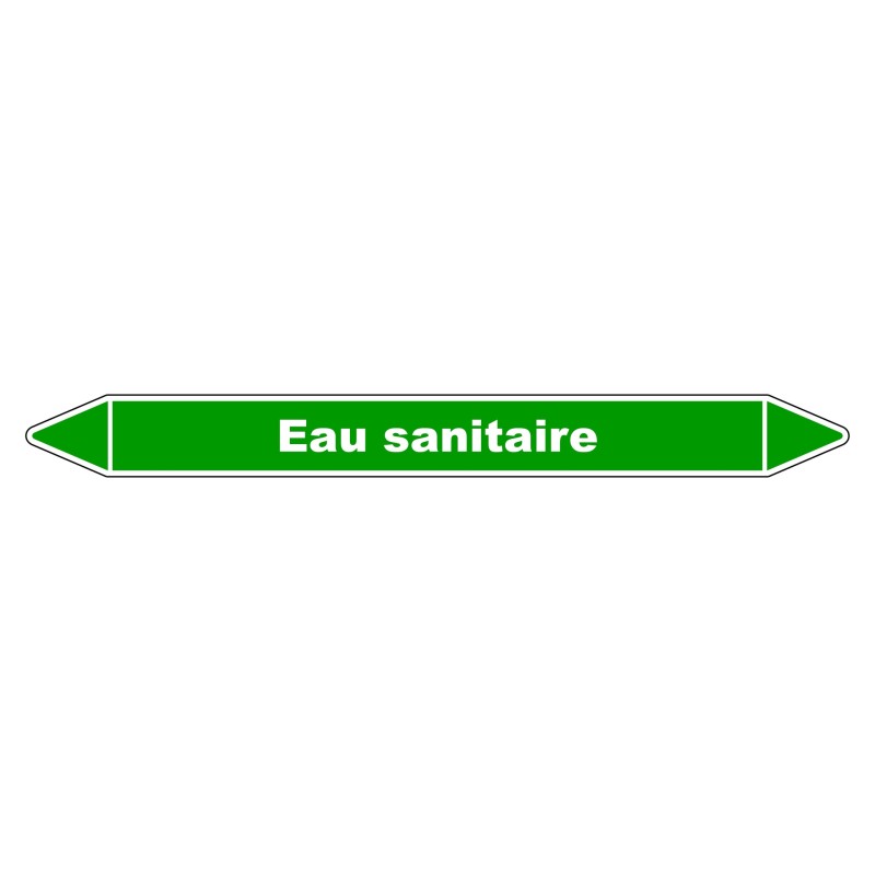 Marqueur de Tuyauterie "Eau Sanitaire" en Vinyle Laminé