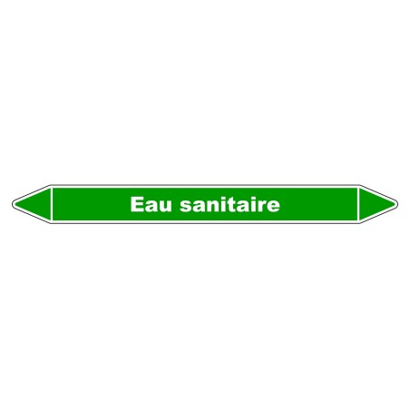 Marqueur de Tuyauterie "Eau Sanitaire" en Vinyle Laminé