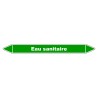 Marqueur de Tuyauterie "Eau Sanitaire" en Vinyle Laminé