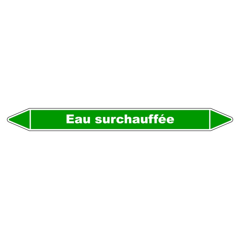 Marqueur de Tuyauterie "Eau Surchauffée" en Vinyle Laminé