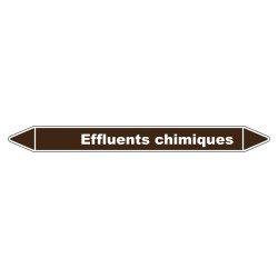 Marqueur de Tuyauterie Effluents chimiques 150 x 12 mm Vinyle Laminé