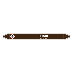 Marqueur de Tuyauterie Fioul 150 x 12 mm Vinyle Laminé