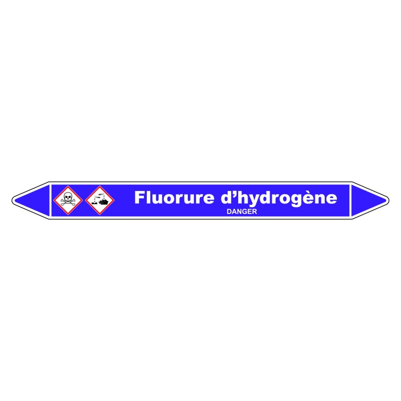 Marqueur de Tuyauterie - Fluorure d'Hydrogène - NFX 08-105 - Vinyle Laminé