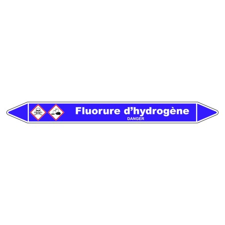 Marqueur de Tuyauterie - Fluorure d'Hydrogène - NFX 08-105 - Vinyle Laminé