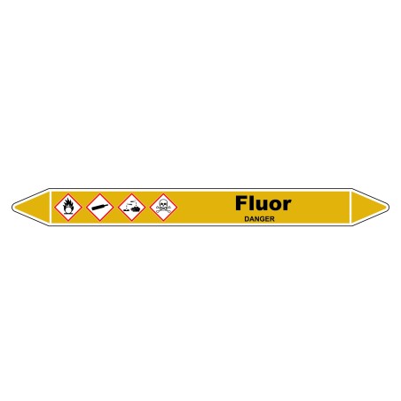Marqueur de Tuyauterie "Fluor" en Vinyle Laminé