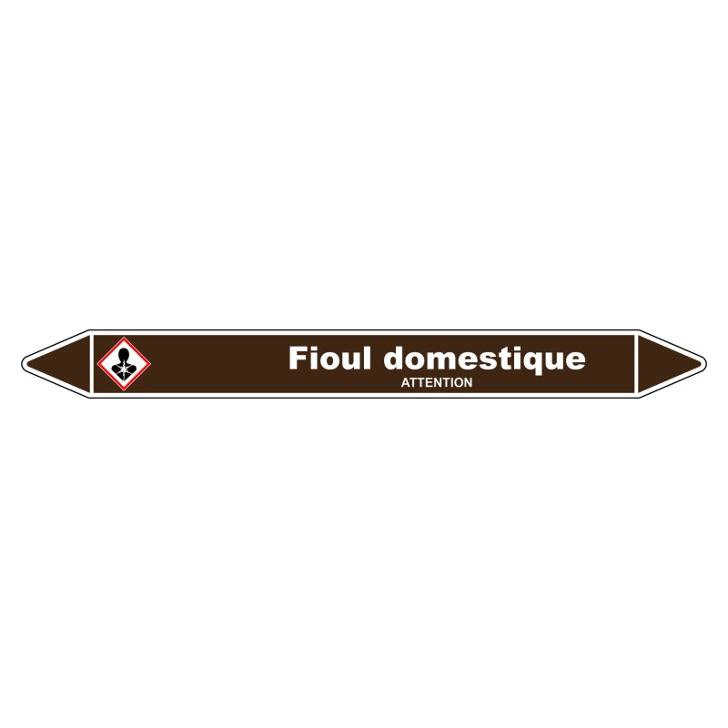 Marqueur de tuyauterie Fuel domestique robuste et durable en vinyle laminé