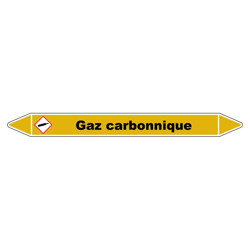 Marqueur de Tuyauterie "Gaz carbonique" en Vinyle Laminé