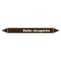 Marqueur de tuyauterie robuste en vinyle laminé indiquant 'Huile récupérée'