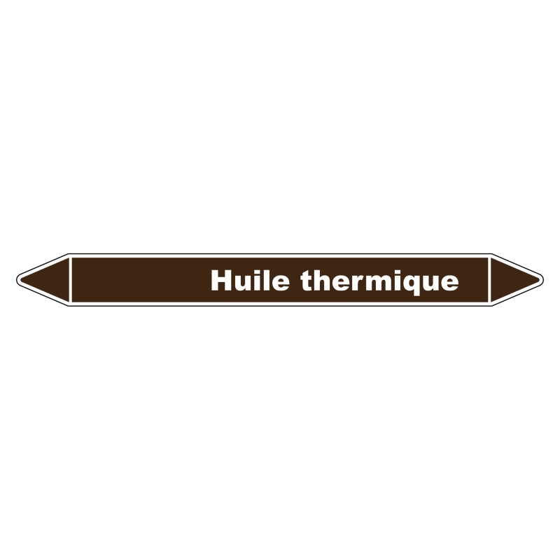 Marqueur de Tuyauterie Huile thermique 150 x 12 mm Vinyle Laminé
